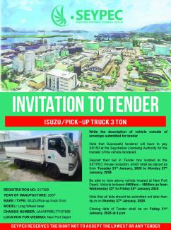 Invitation to tender: Isuzu/Pick-up truck 3 Ton