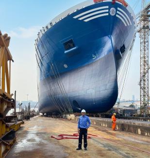 First new tanker launched in China