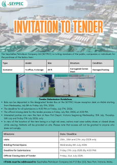 Invitation to Tender - Sale of Container