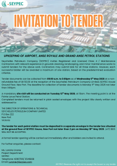 UPKEEPING OF AIRPORT, ANSE ROYALE AND GRAND ANSE PETROL STATIONS